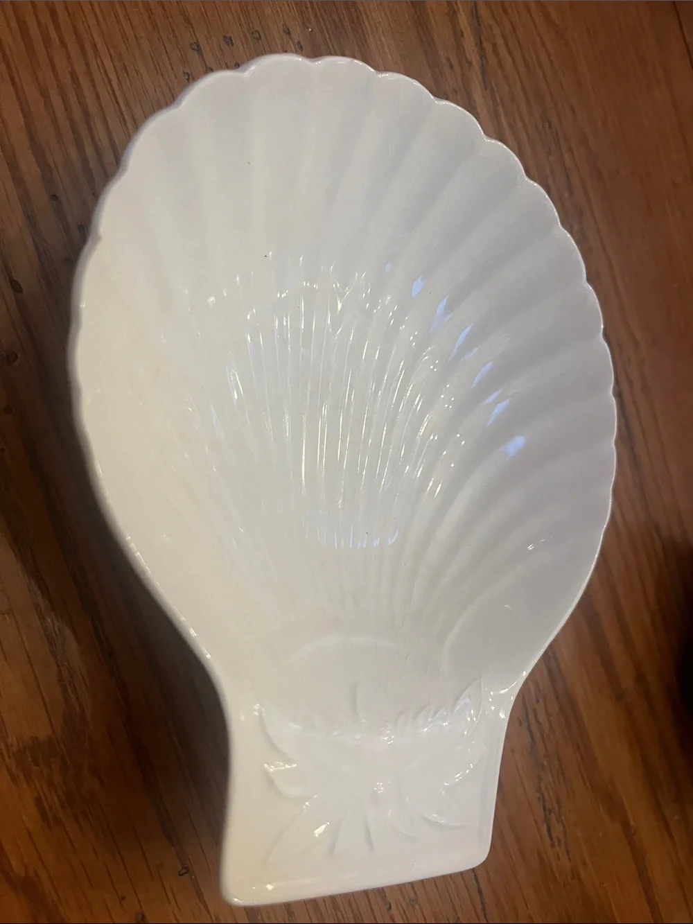 Vintage France Apilco White Porcelain Scallop Clam Shell Dish Trinket Nautical